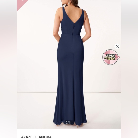 Azazie bridesmaid dress- dark navy color - Picture 3 of 13